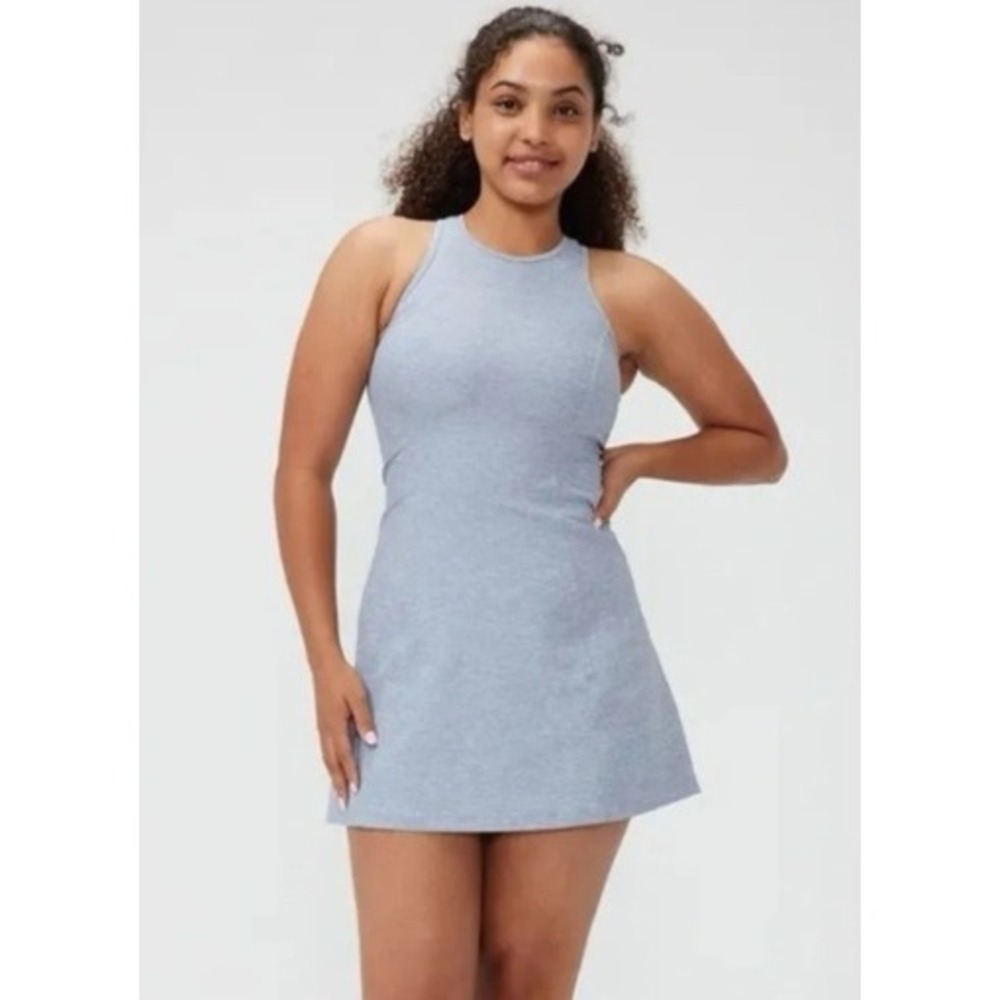 Outdoor Voices Athena Exercise Dress Light Blue Heather Racerback Active Medium
